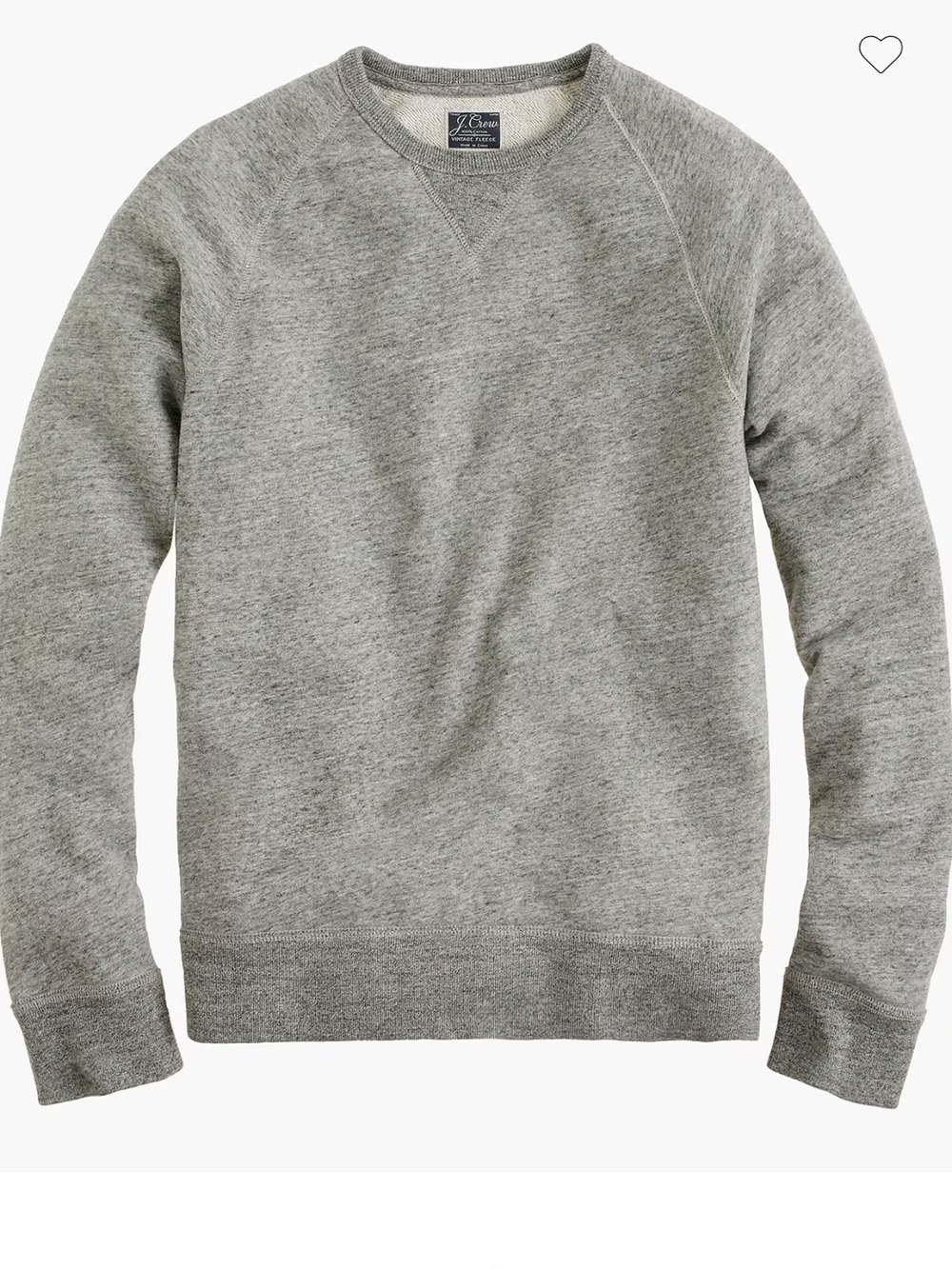 J. Crew Cotton Vintage Fleece Raglan Crewneck Sweatshirt